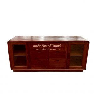 CO01 เคาน์เตอร์ไม้สัก โมเดิร์น สีโอ๊ค