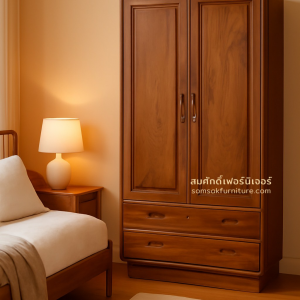 DR01 ตู้เสื้อผ้าโมเดิร์นไม้สัก
