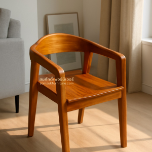 CH01 เก้าอี้ไม้สัก อาร์มแชร์