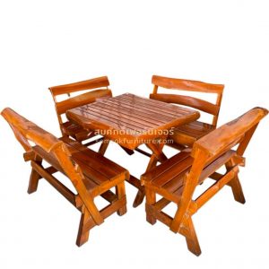 GS04 ชุดรับแขกไม้สัก 4 ที่นั่ง