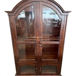 DR02 ตู้เสื้อผ้าไม้สัก หน้ากระจก