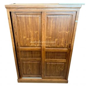 DR03 ตู้เสื้อผ้าไม้สัก บานเลื่อน